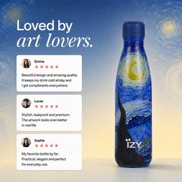 IZY Thermos Bottle Starry Night - Van Gogh 500ML To-Go Insulated Water Bottles