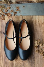 Læderballerinaer - Mary-Jane - Sort 34-42