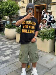 T-Shirt Nera 200gr Oversize Cotone Made in Italy No Excuse