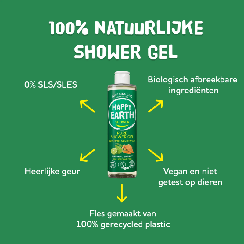 Natuurlijke Douchegel Bergamot Cedarwood
