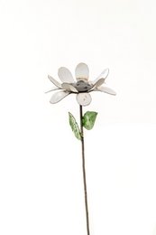 FLEUR DE MARGUERITE NATUREL-BLANC MÉTAL ZIMBA-ARTS