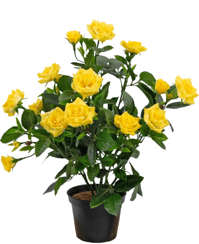 Kunstpflanze Mini Rose UV 35 cm gelb