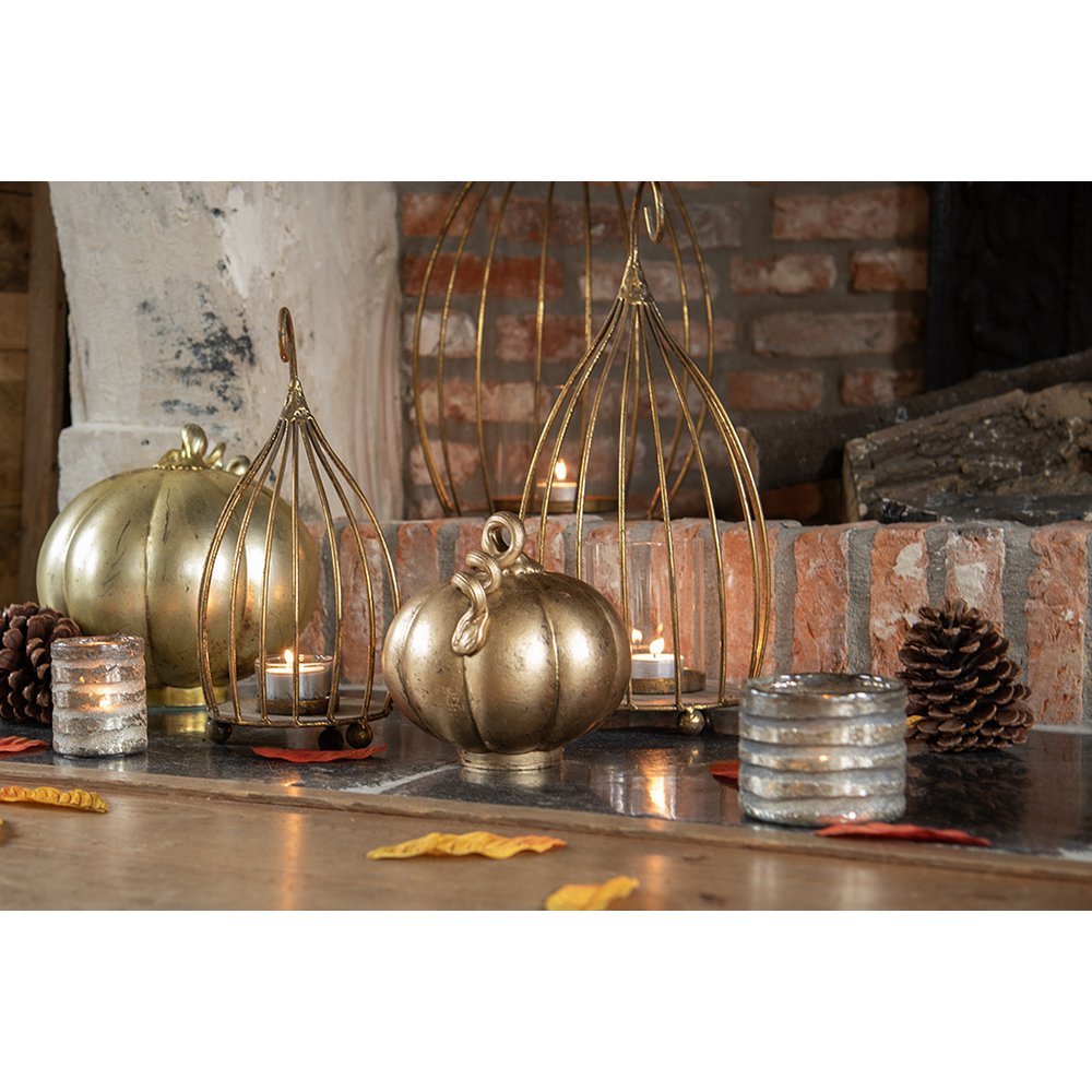 Decoratie Pompoen Ø 15x15 cm Koperkleurig Glas Woondecoratie