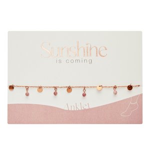 Fußkettchen – „Sonnenschein kommt“ – Roségoldpl. – Thulit