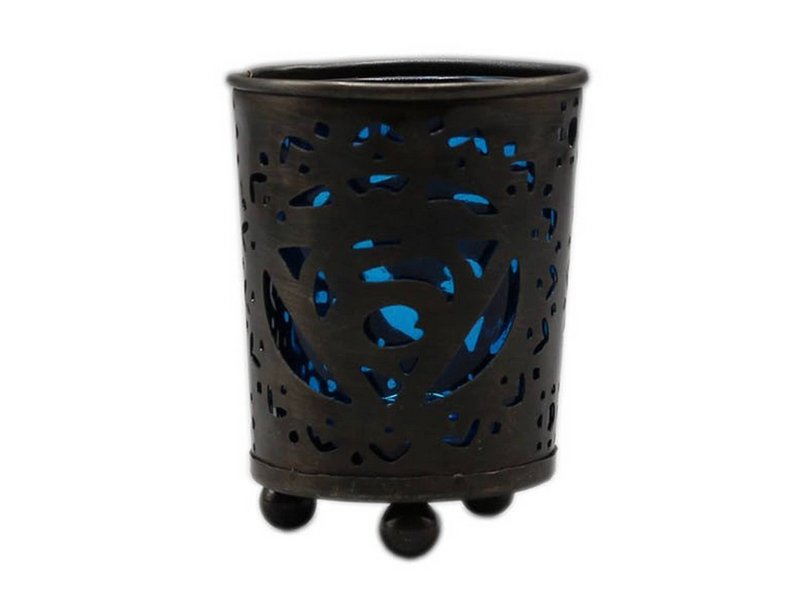 Support votif AVEC/Insert en verre turquoise-%235 Gorge
