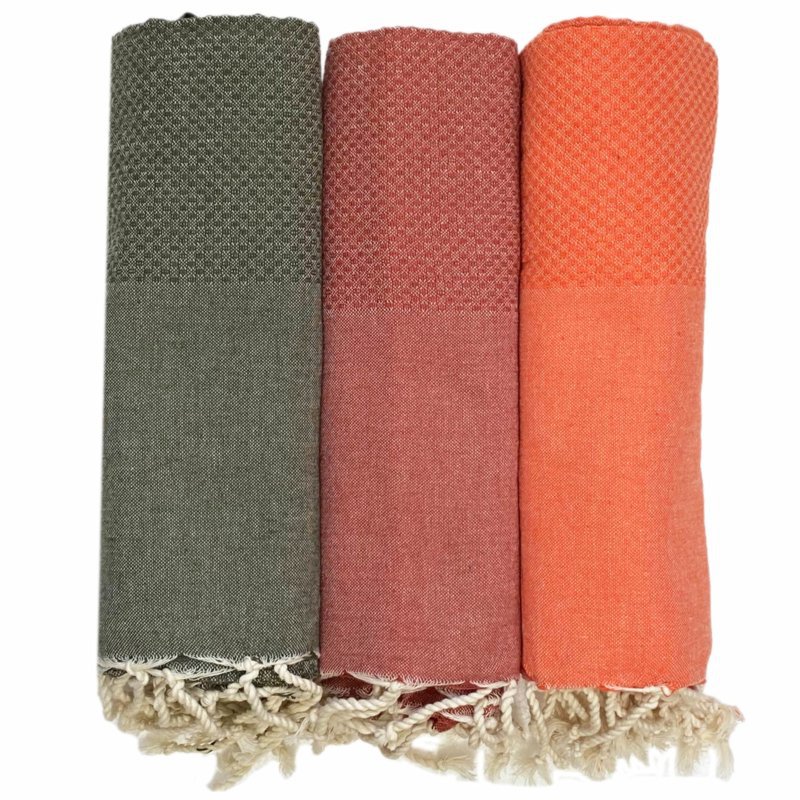 Ręcznik Hammam Fouta Wafel - Terakota - 100x200cm