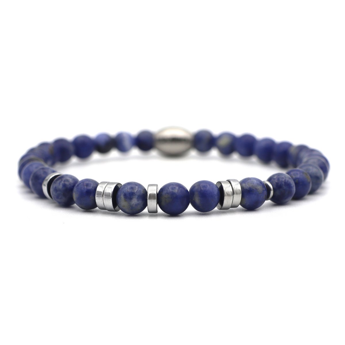 Morse code armband papa hematiet zilver