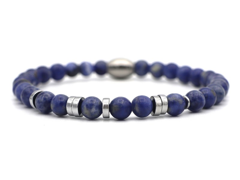 Morse code armband papa hematiet zilver