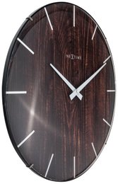 Horloge murale - 35 cm - Dôme Verre - 'Edge Wood Dome'