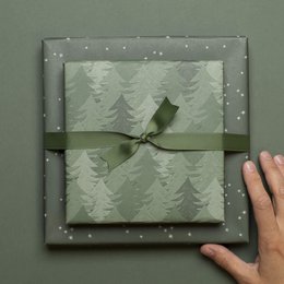 Gavebånd olivengrøn, grønt bånd let at binde, 16mm x 5m mørkegrønt grosgrain bånd til indpakning af julegaver