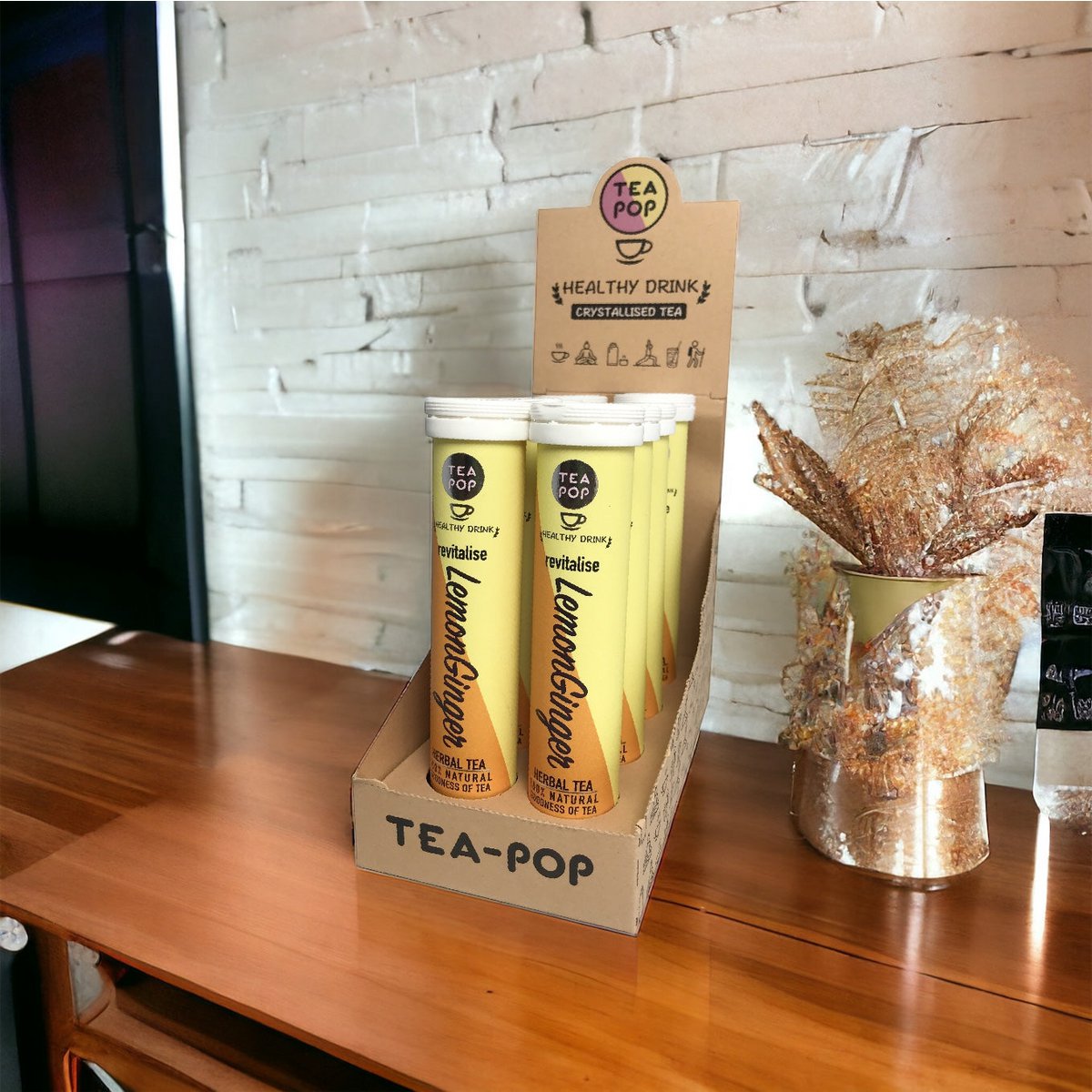 Lemon Ginger Tea-Pop, schnell gebrühter Gourmet-Tee (8-Tuben-Tablett)