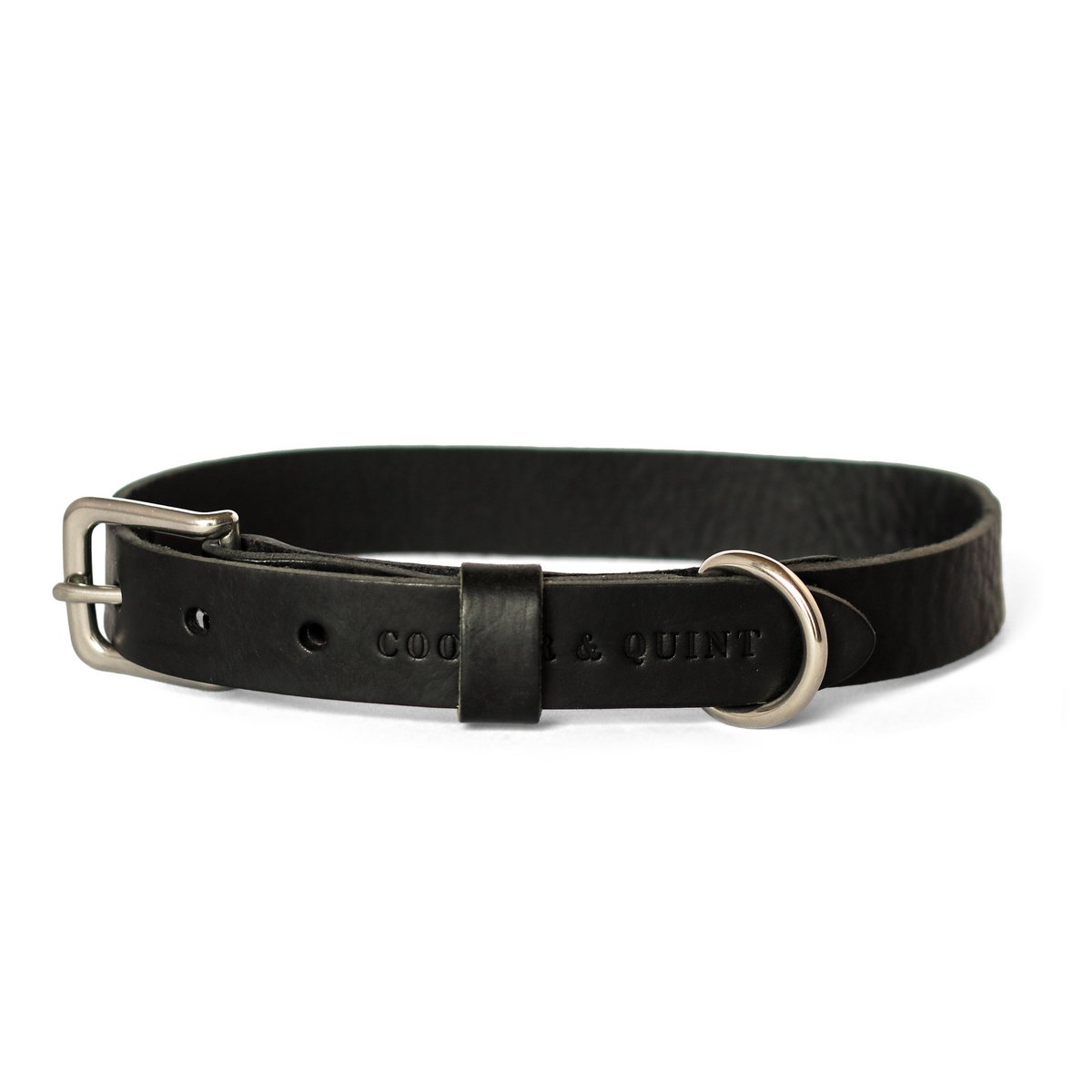 No Fus Collar Dog Leather Nero