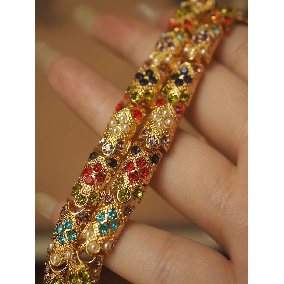 Vintage inspireret blændende kalejdoskop armbånd-16 cm lang