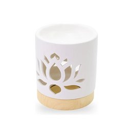 Bruciatore di profumo per tealight in ceramica con ninfea