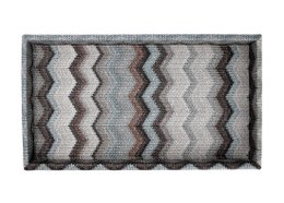 Comprimé plateau cosmétique gris en cuir artificiel rectangulaire zigzag gris