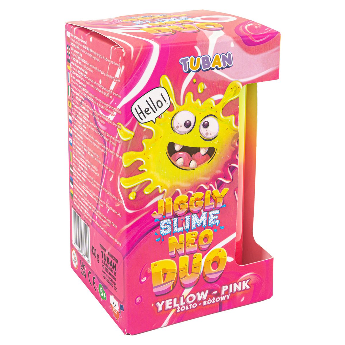 Tuban Slime - Jiggly Slime - Neo Duo - Geel En Roze 430g