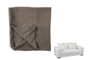 J-Line-Abdeckung für Sitz+5 Kissen Monaco Sofa Leinen Wüste Taupe