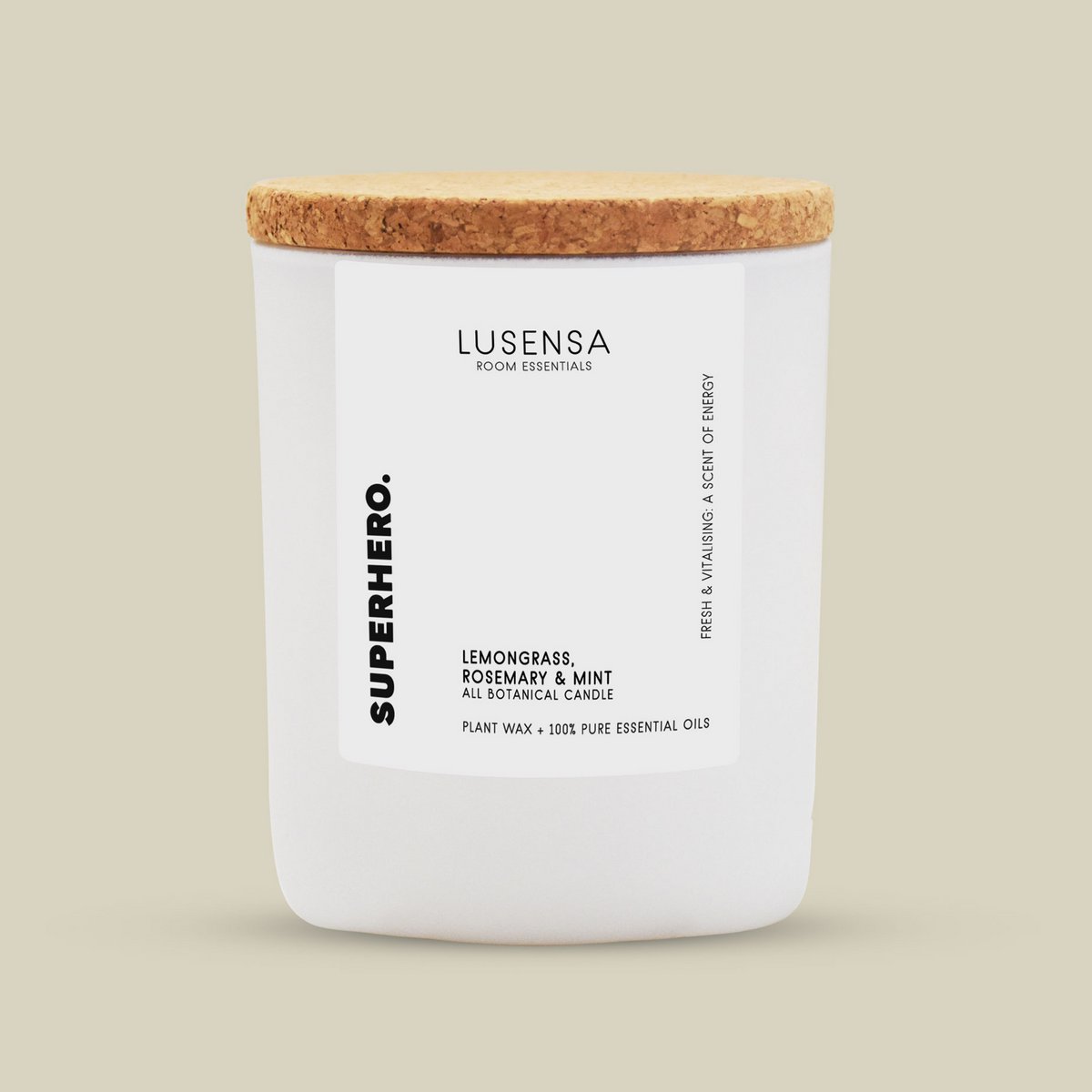 SUPERHÉROE Vela perfumada | Fresco + Vitalizante | 100% Aceites Esenciales