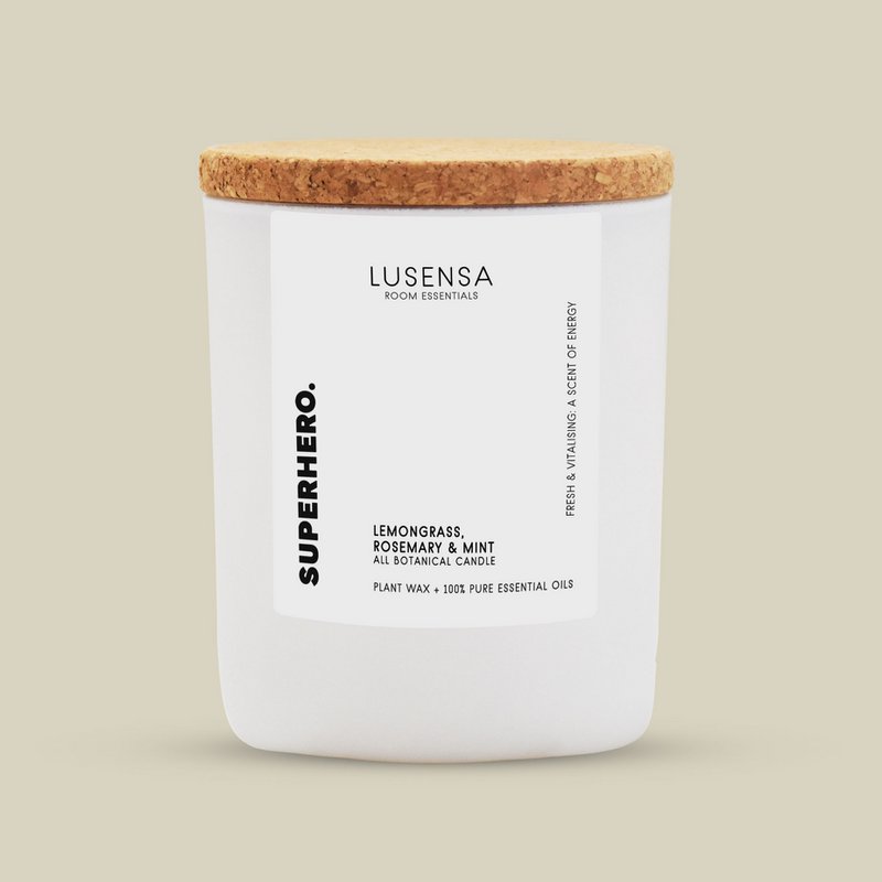 SUPERHERO Geurkaars | Fris + Vitaliserend | 100% essentiële oliën