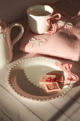 Dessert plate Ribbon Grace pink 22 cm Isabelle Rose