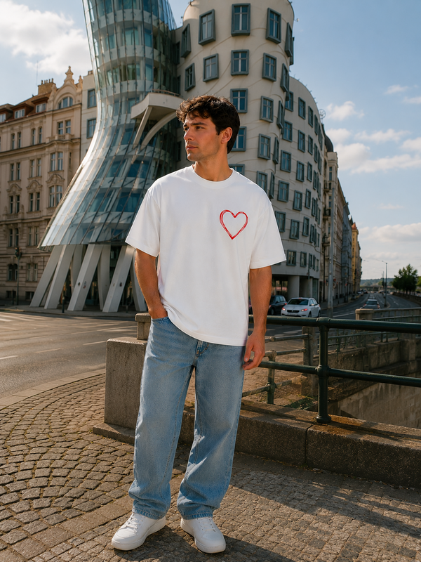 Oversized T-shirt hjerte