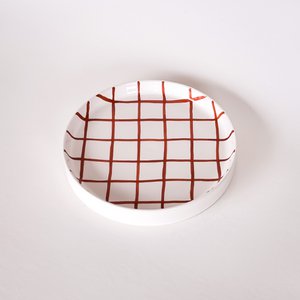 Teller klein Grid – cotto oranje