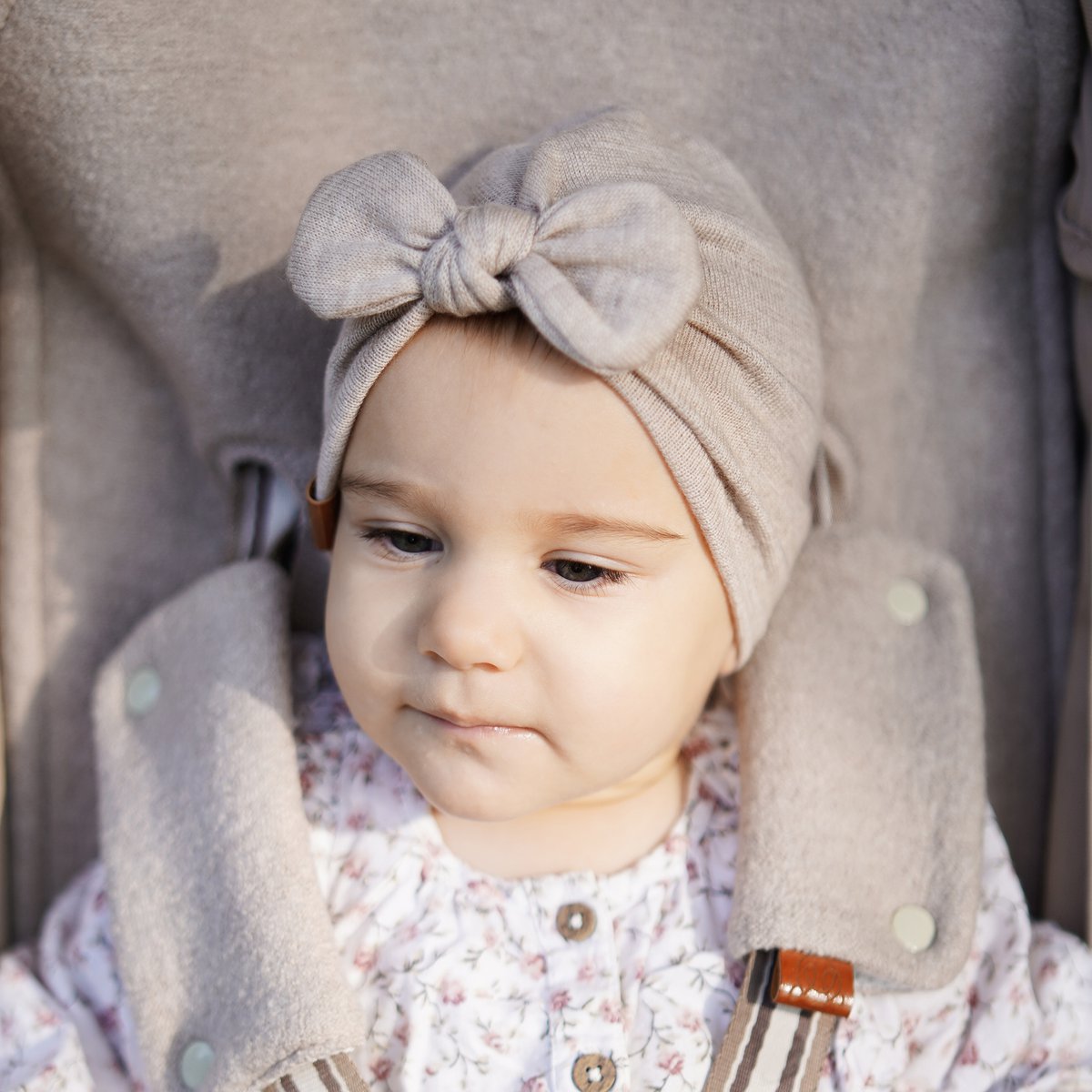 Merino baby turban - beige