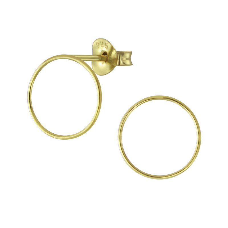 Fine ørestikker cirkel - 925 sterling sølv - guld