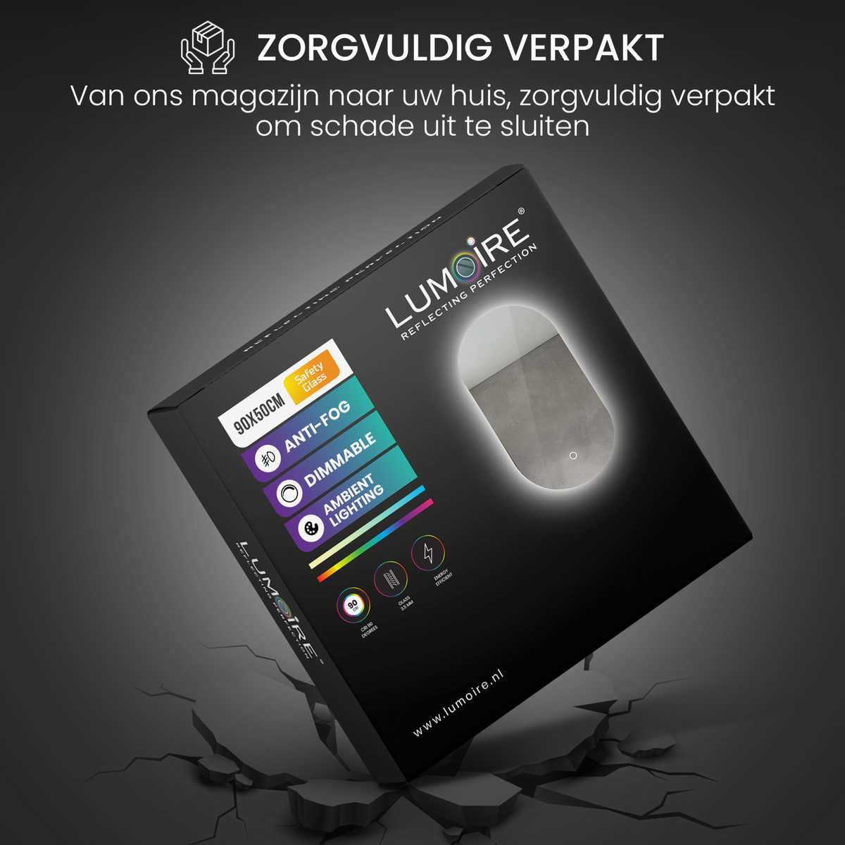 LED-badkamerspiegel Lumoire Lux ovaal 50 cm