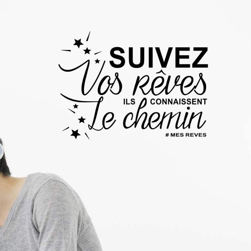 Happiness Quote Wall Sticker Folgen Sie Ihren Träumen