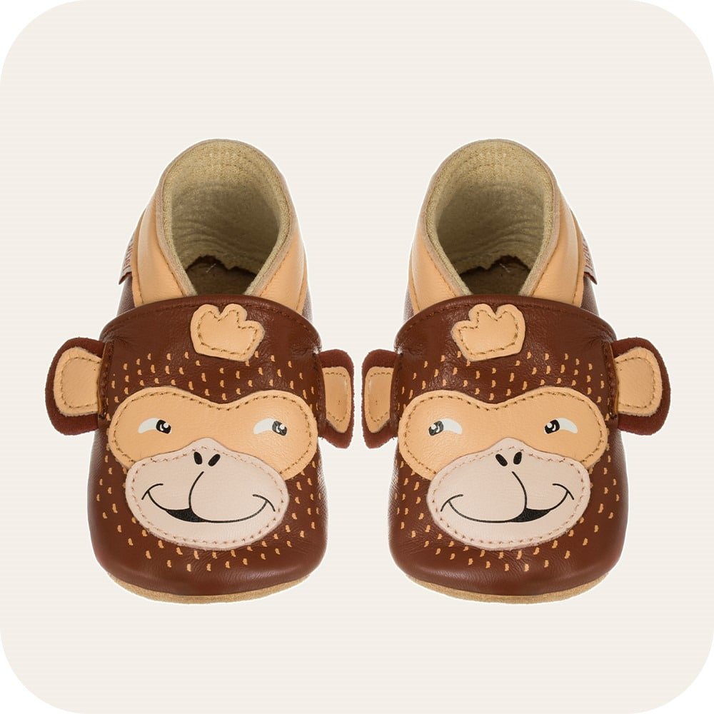 Extra flexibele lederen slippers aap