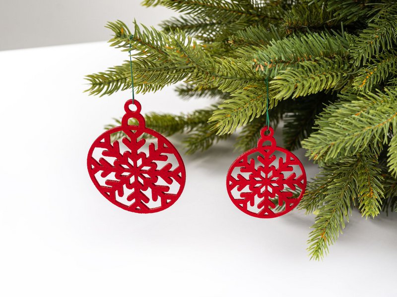 Décorations de sapin de Noël SNOWFLAKE rond