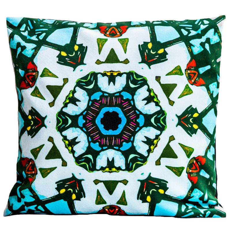 Samtkissen Kaleidoscope% 234 signiert Michel Lienard