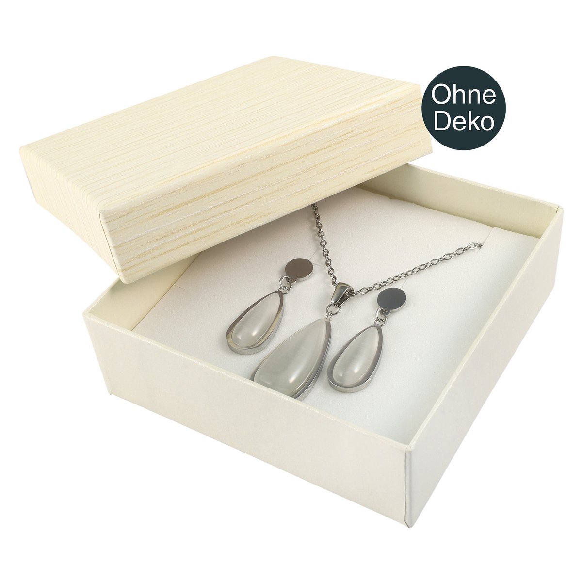 Papp Schmuckboxen, crème, VE12, 9 x 9 cm