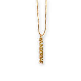  Gold and silver chain necklace with "WUNDERBAR" pendant. Available in two color variants.