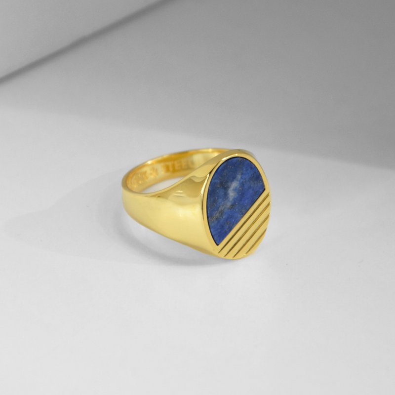 Ring PHOENIX LAPIS LAZULI | 925 silver | gold plated