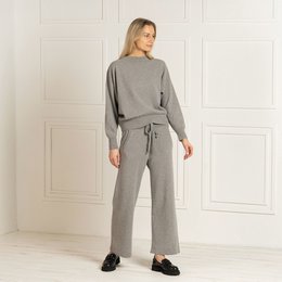 Women's 100% Merino Wide Leg Pants Helsinki Light Gray