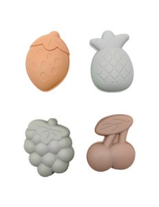 Set mit 4 Formen mit Tasche zum Spielen und Aufbewahren von Früchten