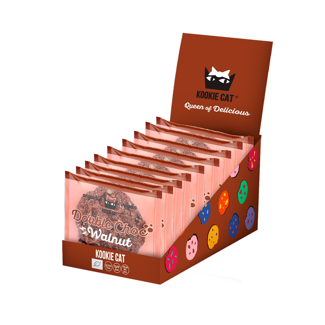 Double Choc and Walnut Cookie, organic, Kookie Cat, 50g