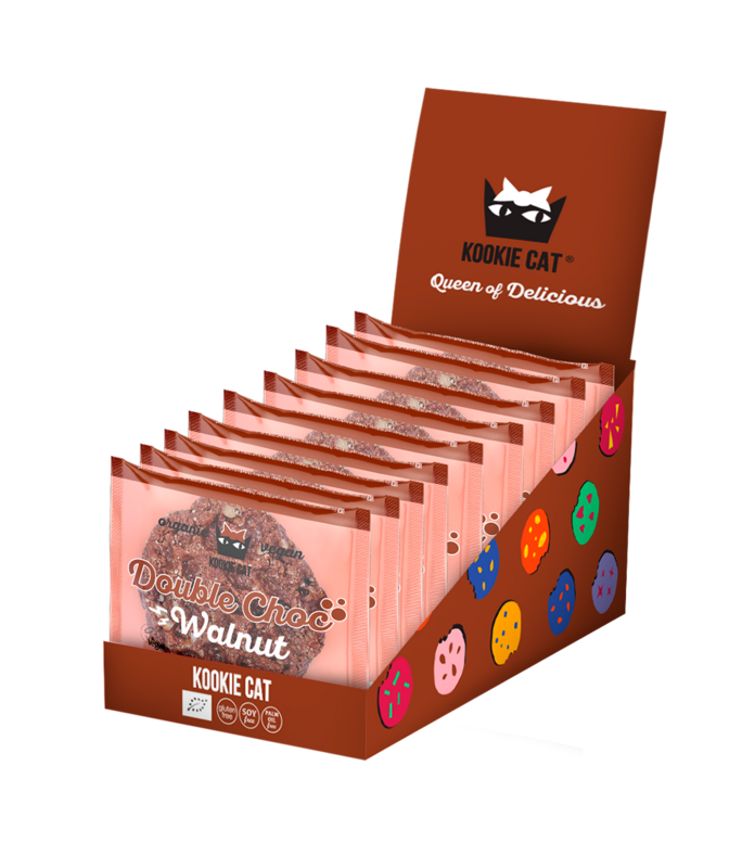 Double Choc and Walnut Cookie, organic, Kookie Cat, 50g