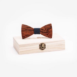 Children's Wooden Bow Tie - Dark Eleagnus