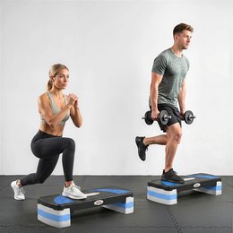 Aerobic stepper 3-stage height adjustable 80 x 31 x 20 cm black + gray