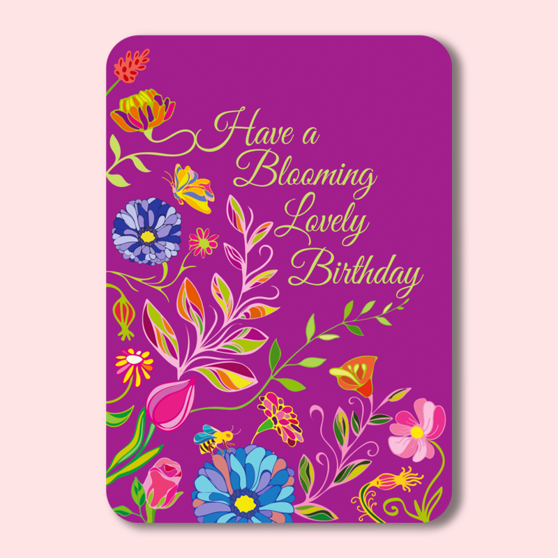 Postal de cumpleaños floreciente floral
