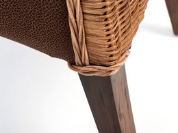 Rattan chairs set 4 pieces of dining room chairs antonio upholstered chairs brown upholstered wild leather look cog