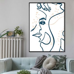 Abstract Scribbled Face Print