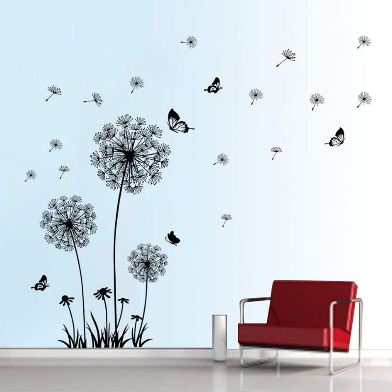 Löwenzahn-und Schmetterlings-Blumen-Aufkleber