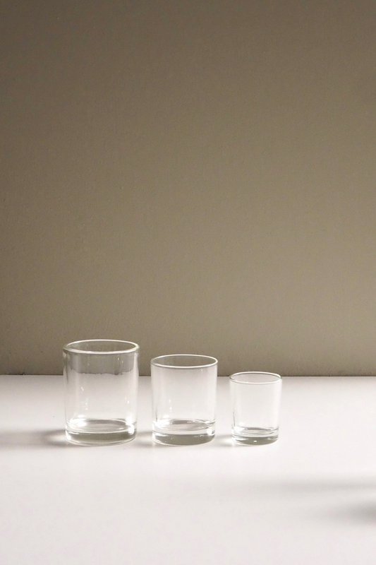 Klare stearinlysglas