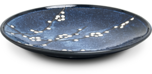 Edo Hanablue Plate 25,5x4cm, porcelain, Japan