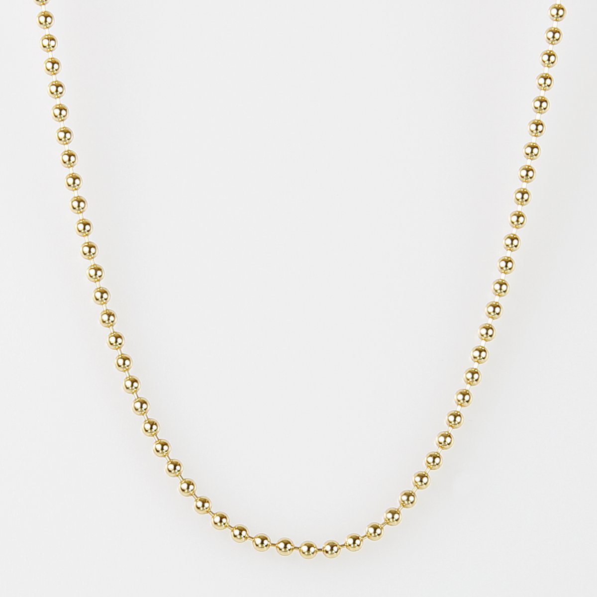 925 Sterling Silber "Kugelkette" 2,0mm, vergoldet