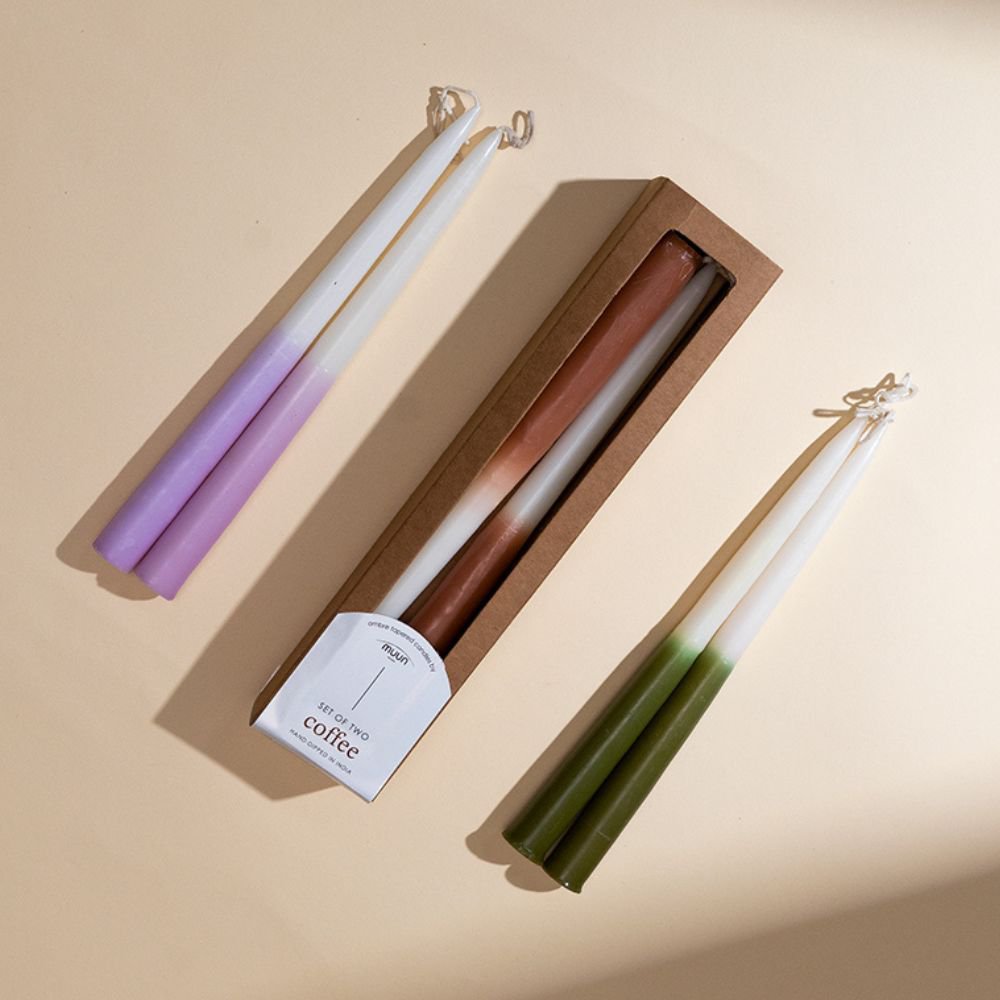 Tilspidset stearinlys | Ombr dyppet Taper Ceramic Taro
